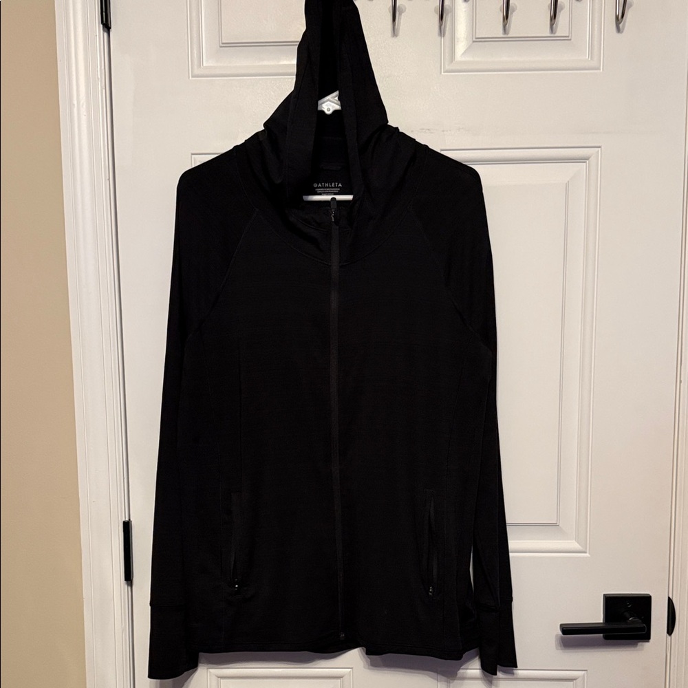 Athleta Pacifica Illume upf relaxed Black Women's Hooded Jacket